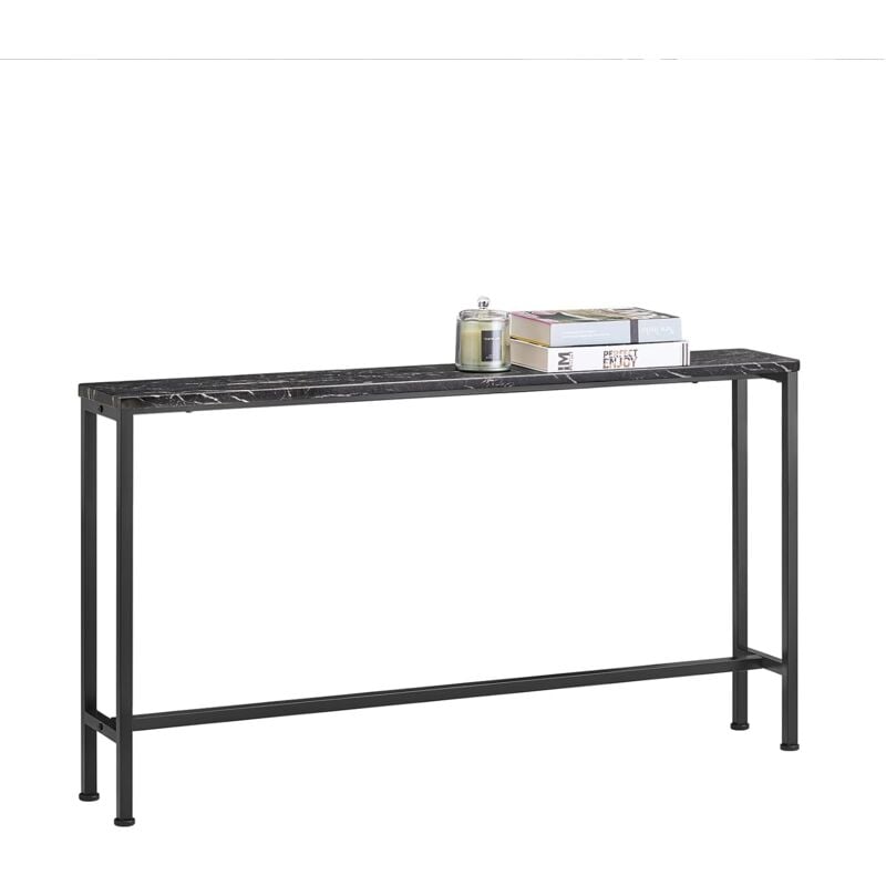 Sobuy - FSB19-XL-SCH Table Console Table d'appoint Bout de canapé Table d'entrée Cadre et 4 Pieds en Fer - L120cm x P20cm x H80cm, Noir