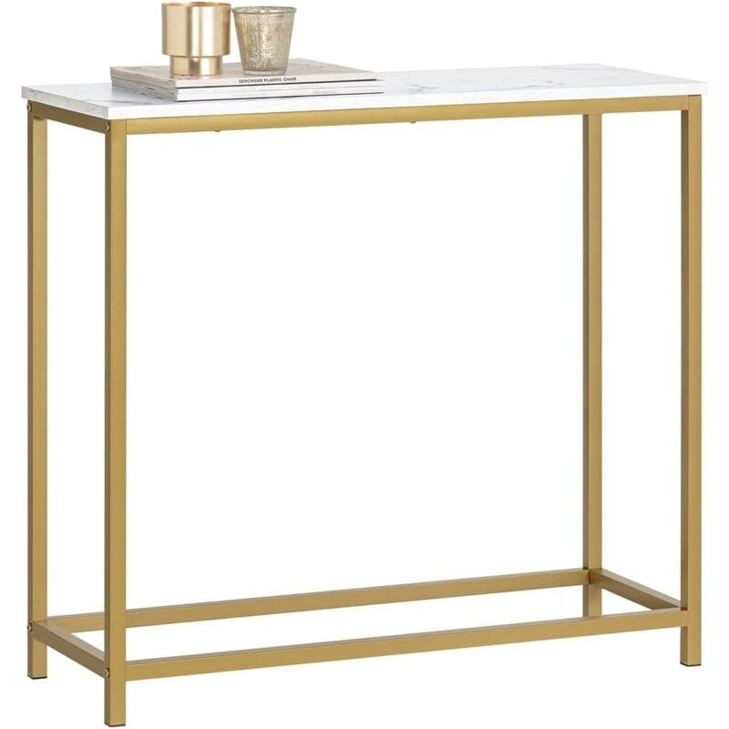 Sobuy - Table Console Table d'Appoint Bout de Canapé Table d'Entrée Effet Marbre Cadre,FSB29-G ®