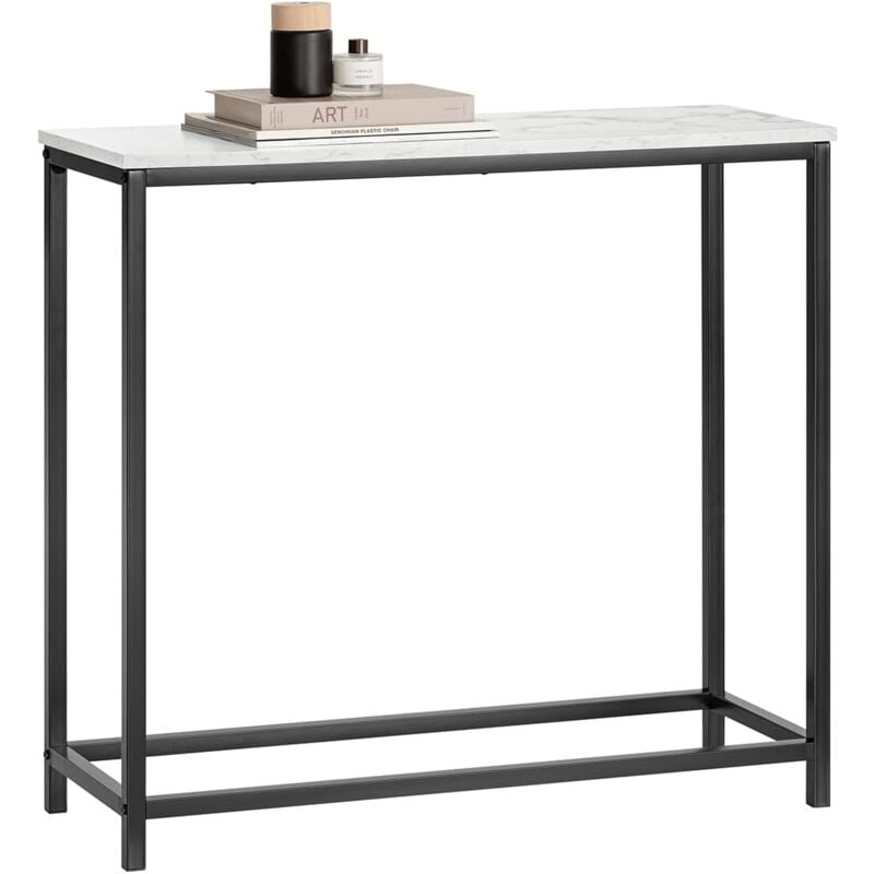 Sobuy - Table Console Table d'Appoint Bout de Canapé Table d'Entrée Effet Marbre Cadre,FSB29-SCH ®