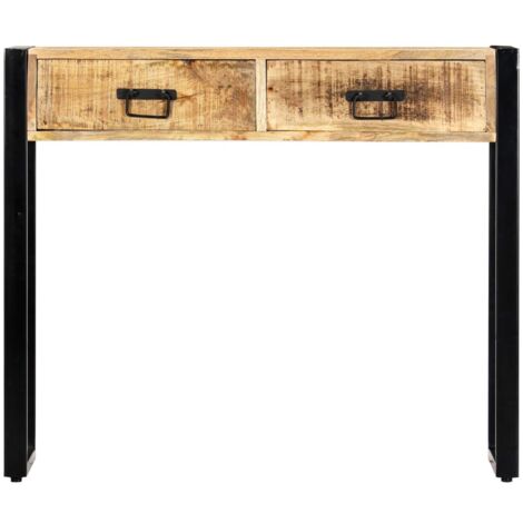 Table console  Table d'appoint  design industriel - 90 x 30 x 75 cm Bois de manguier massif BV18104