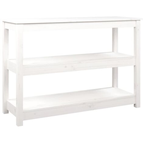 Table console Table d'appoint design industriel - Blanc 110x40x74 cm Bois massif de pin BV92837