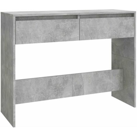 Table console  Table d'appoint  design industriel - Gris béton 100x35x76,5 cm Aggloméré BV88059