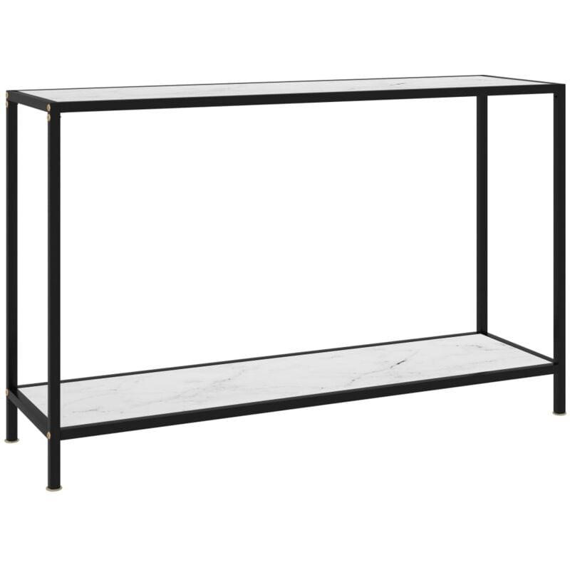 Maison Chic - Table console Table d'entrée Bout de Canapé Blanc 120x35x75 cm Verre trempé 98267