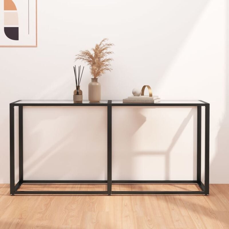Maison Chic - Table console Table d'entrée Bout de Canapé Transparent 160x35x75,5 cm Verre trempé 85807