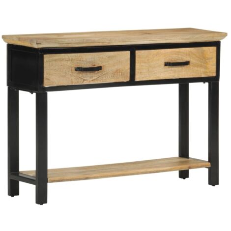 Table console-Table d'entrée 110x30x75 cm bois de manguier massif brut