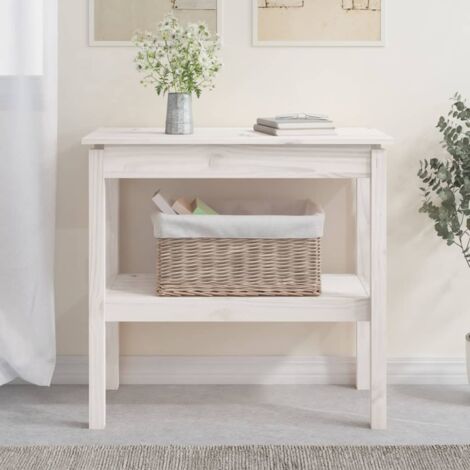 Table console-Table d'entrée Blanc 80x40x75 cm Bois de pin solide