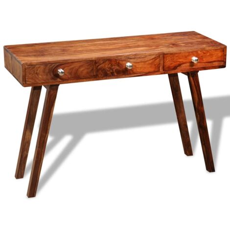 Table console Table d'entrée  Bout de Canapé avec 3 tiroirs 76 cm Bois massif de Sesham 44898