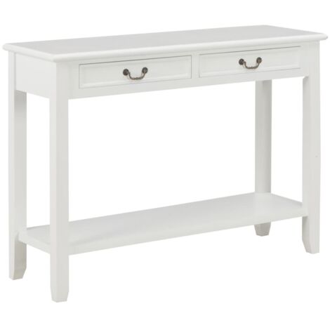 Table console Table d'entrée  Bout de Canapé Blanc 110x35x80 cm Bois 48848