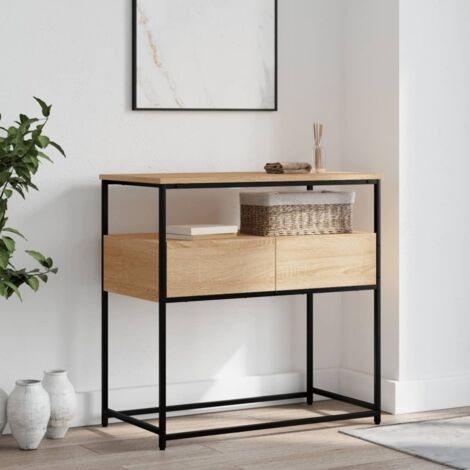 Table console, Table d'entrée, Bout de Canapé chêne sonoma 75x40x75 cm bois d'ingénierie DESIGN IN