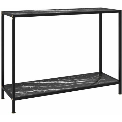 Table console Table d'entrée  Bout de Canapé Noir 100x35x75 cm Verre trempé 32386