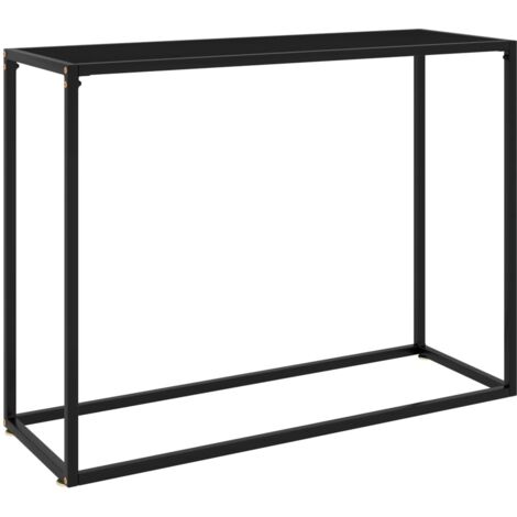 Table console Table d'entrée  Bout de Canapé Noir 100x35x75 cm Verre trempé 76462
