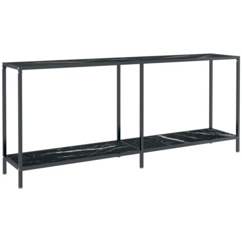 Table console Table d'entrée  Bout de Canapé Noir 180x35x75,5 cm Verre trempé 24588