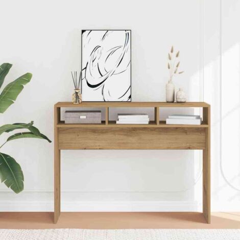 Table console-Table d'entrée chêne artisanal 105x30x80 cm bois d'ingénierie