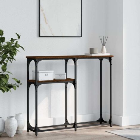 Table console-Table d'entrée chêne marron 90x22,5x75 cm bois d'ingénierie
