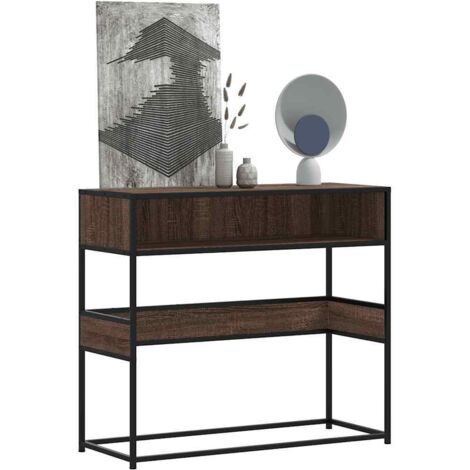 Table console-Table d'entrée chêne marron 90x35x80 cm bois d'ingénierie 477323