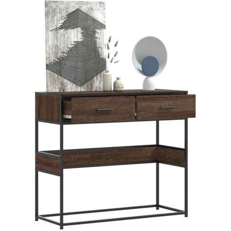 Table console-Table d'entrée chêne marron 90x35x80 cm bois d'ingénierie 578054