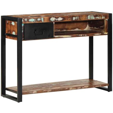Table console-Table d'entrée multicolore 100x35x75 cm bois massif récupération 809109