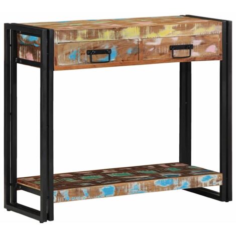 Table console-Table d'entrée Multicolore bois de récupération massif 249526
