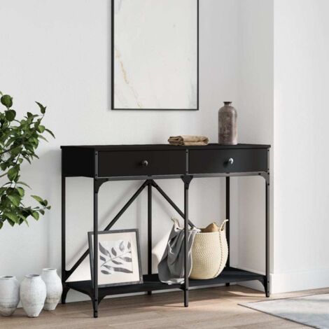 Table console-Table d'entrée noir 100x39x78,5 cm bois d'ingénierie