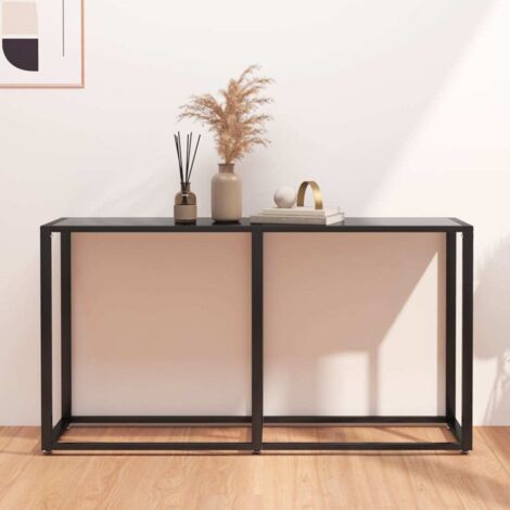 Table console-Table d'entrée Noir 140x35x75,5 cm Verre trempé 320356