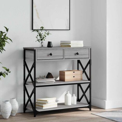 Table console-Table d'entrée sonoma gris 75x28x75 cm bois d'ingénierie