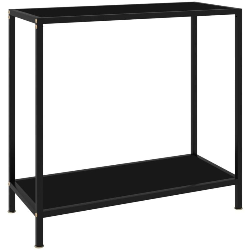 Vidaxl - Table console Noir 80x35x75 cm Verre trempé