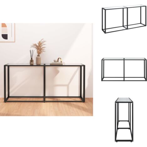 Table console Transparent 160x35x75,5 cm Verre trempé - Table Basse Transparente - Table D'appoint Design - Meuble Salle À Manger - Table En Verre Trempé - Table Console Moderne