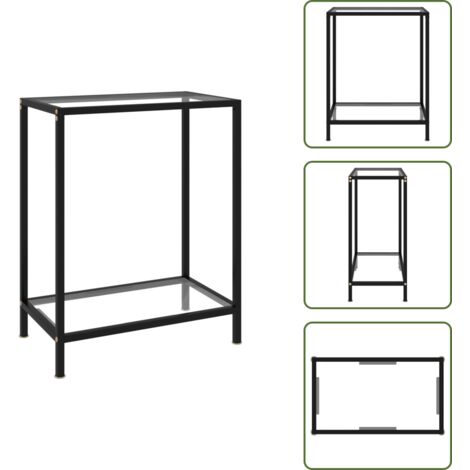 Table console Transparent 60x35x75 cm Verre trempé - Table Basse Transparente - Table D'appoint Design - Meuble Salle À Manger - Table Console Moderne - Étagère Murale