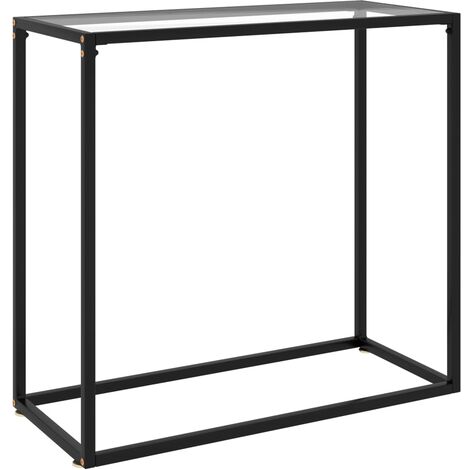 SKM Table Console Transparent 140x35x75,5 Cm Verre Trempé-1674