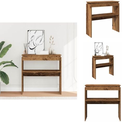 Table console vieux bois 80 x 30 x 80 cm bois d'ingénierie - Table Console - Tables Console - Bout De Canapé - Table De Canapé