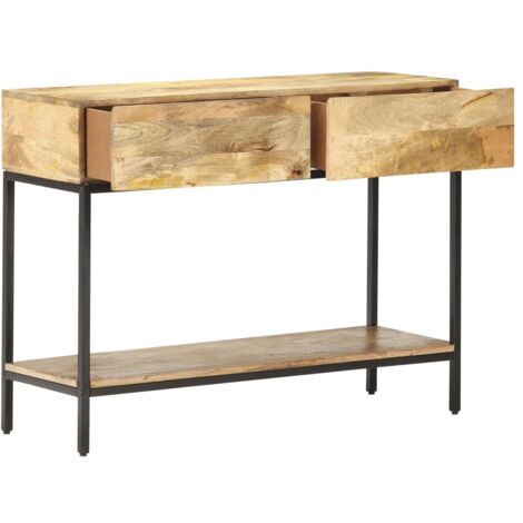 Table console，Table d'appoint，Bout de canapé 100x35x76 cm Bois de manguier massif CFW57190