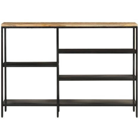 Table console，Table d'appoint，Bout de canapé 110x30x75 cm bois de manguier massif brut et fer CFW77176