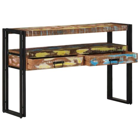 Table console,Table d'appoint,Bout de canapé 120 x 33 x 75 cm bois de récupération massif CFW29147