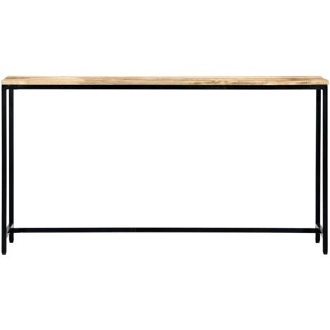 Table console，Table d'appoint，Bout de canapé 140 x 35 x 76 cm Bois de manguier massif brut CFW72577