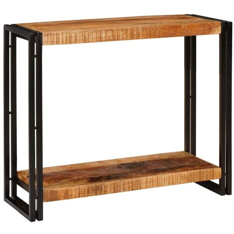 Table console，Table d'appoint，Bout de canapé 90 x 33 x 75 cm Bois de manguier brut massif CFW54389