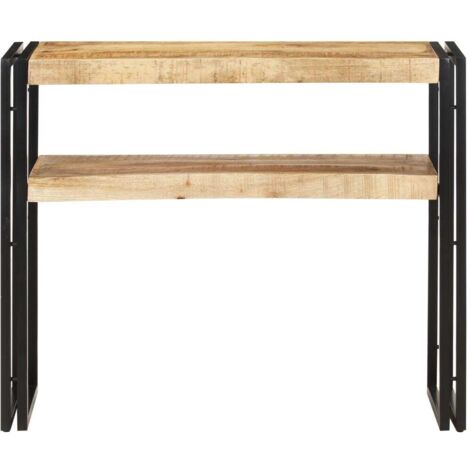 Table console，Table d'appoint，Bout de canapé 90x30x75 cm Bois de manguier brut CFW63269