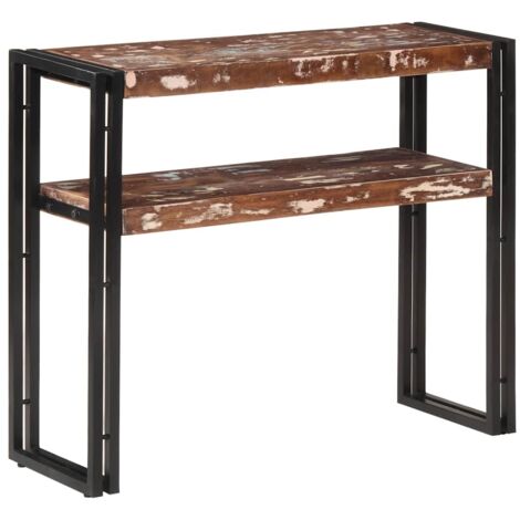 Table console，Table d'appoint，Bout de canapé 90x30x75 cm Bois de récupération massif CFW81501