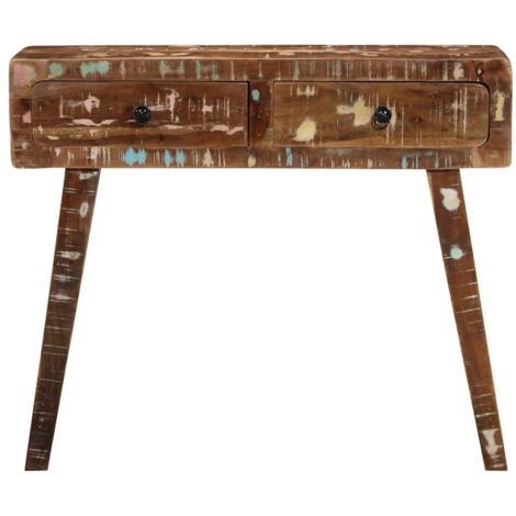 Table console，Table d'appoint，Bout de canapé 90x32x75 cm bois massif de récupération CFW20895