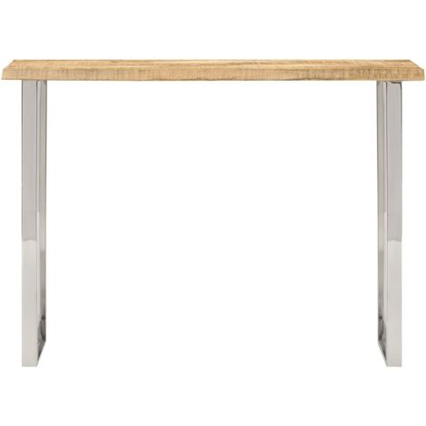 Table console，Table d'appoint，Bout de canapé à live edge 105x33x76 cm bois de manguier massif CFW63191
