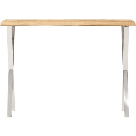 Table console，Table d'appoint，Bout de canapé à live edge 105x33x76 cm bois de manguier massif CFW76581
