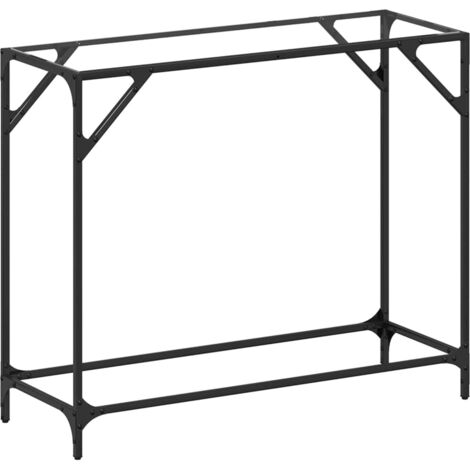 Table console，Table d'appoint，Bout de canapé avec dessus en verre transparent 98x35x81cm acier CFW49428