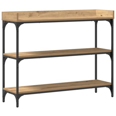Table console，Table d'appoint，Bout de canapé avec étagère chêne artisanal 100 x 30 x 80 cm CFW72407
