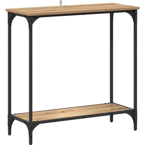 Table console,Table d'appoint,Bout de canapé avec étagère chêne artisanal 75 x 30.5 x 75 cm CFW74031