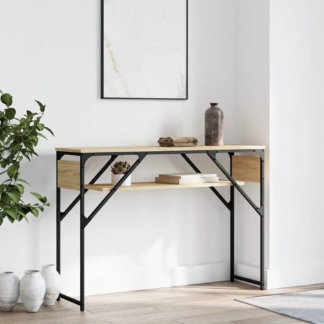 Table console,Table d'appoint,Bout de canapé avec étagère chêne sonoma 105x30x75 cm CFW205289