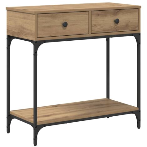 Table console,Table d'appoint,Bout de canapé avec tiroir chêne artisanal 75 x 34,5 x 75 cm CFW68637