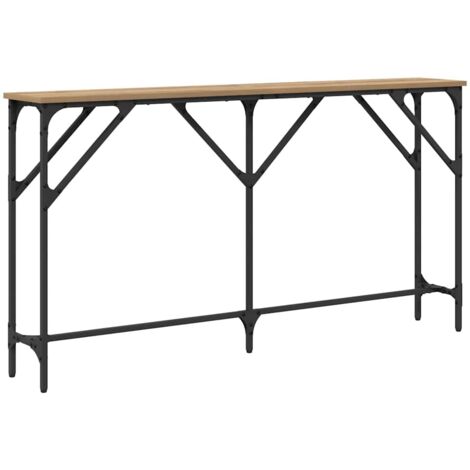 Table console，Table d'appoint，Bout de canapé chêne artisanal 140 x 23 x 75 cm CFW44144