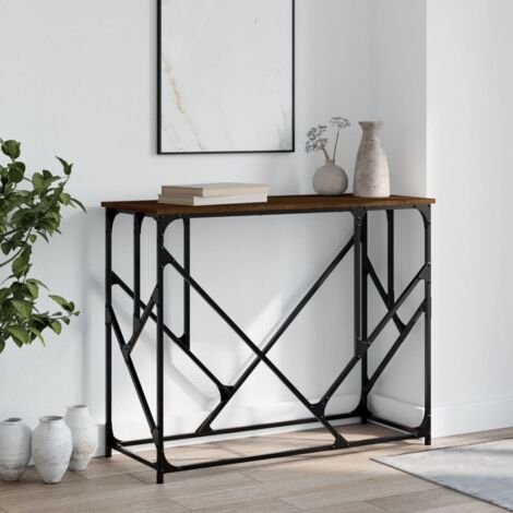 Table console,Table d'appoint,Bout de canapé chêne marron 100x40x80 cm bois d'ingénierie CFW921505