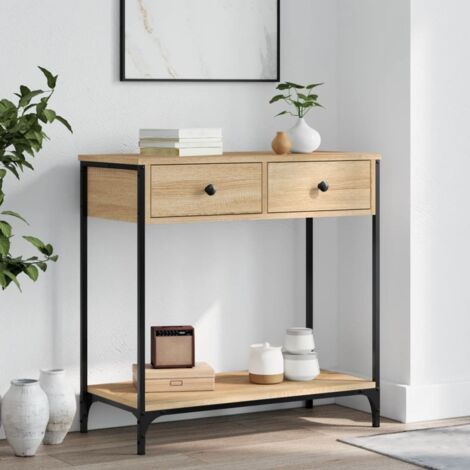 Table console，Table d'appoint，Bout de canapé chêne sonoma 75x34,5x75 cm bois d'ingénierie CFW473616