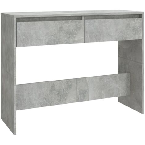 Table console，Table d'appoint，Bout de canapé gris béton 100x35x76,5 cm bois d'ingénierie CFW69516
