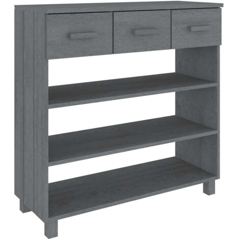 Table console，Table d'appoint，Bout de canapé HAMAR Gris foncé 90x35x90 cm Bois massif de pin CFW19192